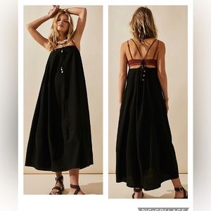 Free People Black Midi Sundress